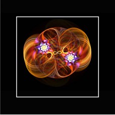 FRACTAL ART DESIGN GREETING CARD Knitting by Night